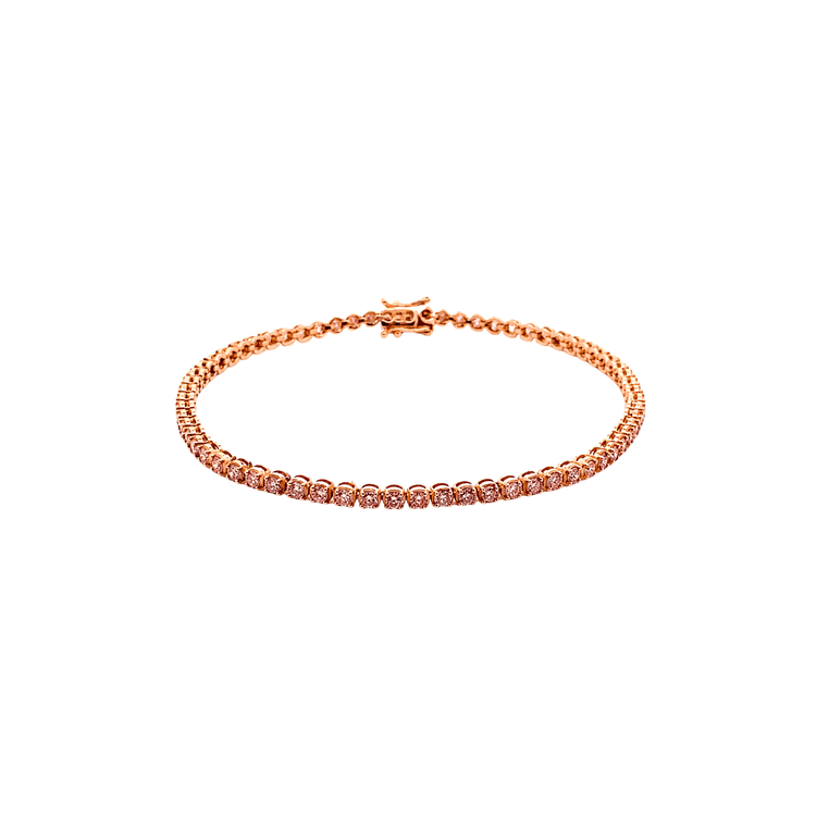 Pulsera tenis diamante rosa