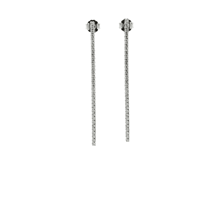 Aretes largos tipo tenis 0.90 cts