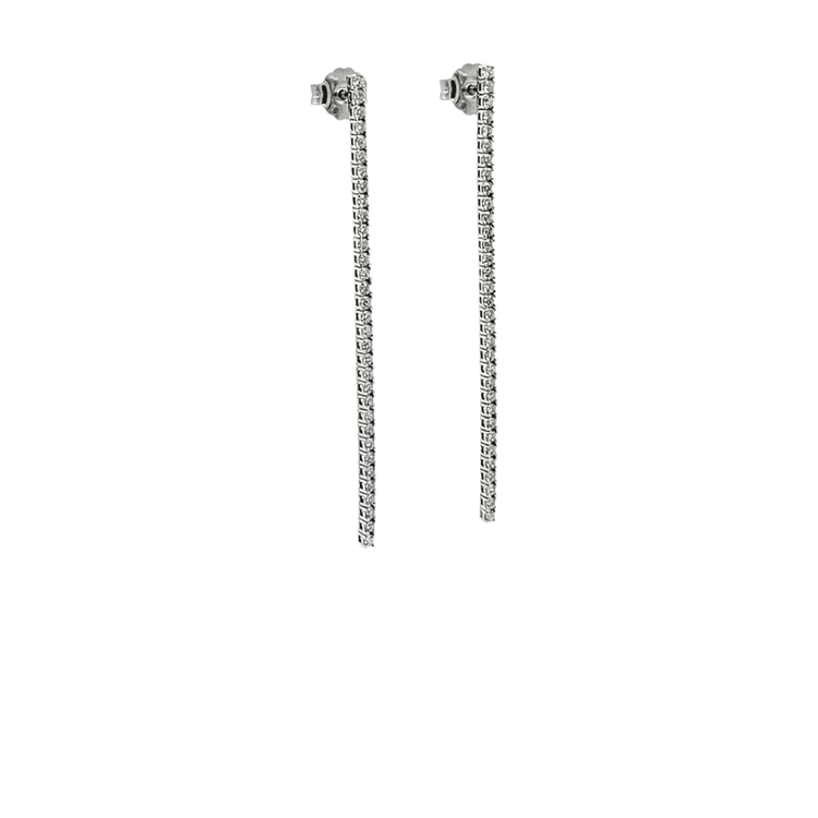 Aretes largos tipo tenis 0.90 cts