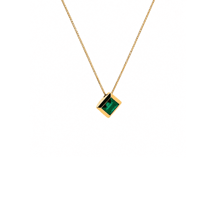 Collar rombo esmeralda 0,48 cts