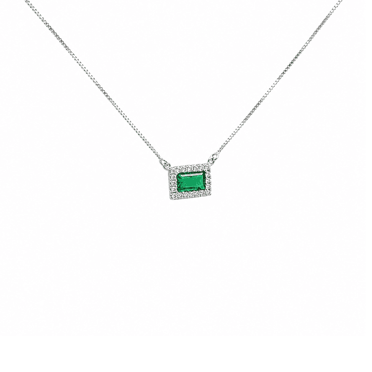 Collar dije cluster esmeralda 0,25 cts