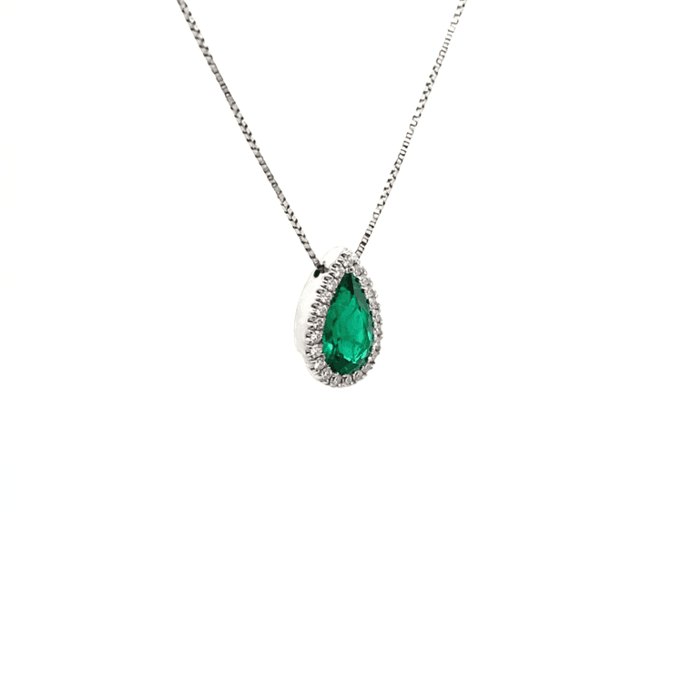 Collar dije clúster esmeralda gota 0.55 cts
