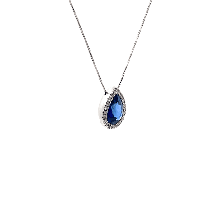 Collar dije clúster zafiro gota 1,05 cts
