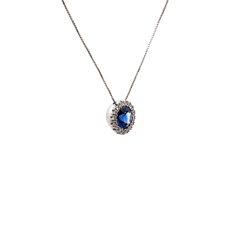 Collar dije clúster zafiro 0,81 cts