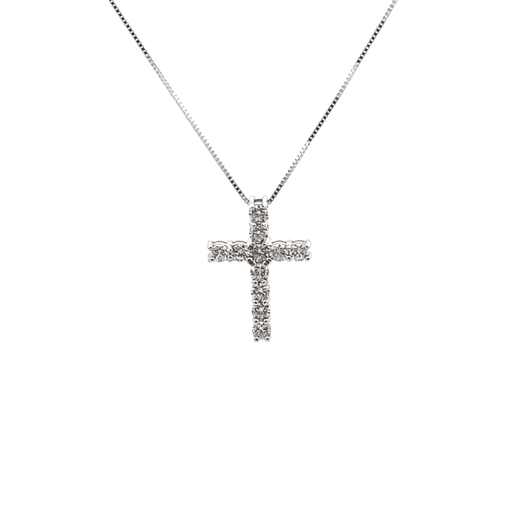 Dije cruz 11 diamantes 0,48cts