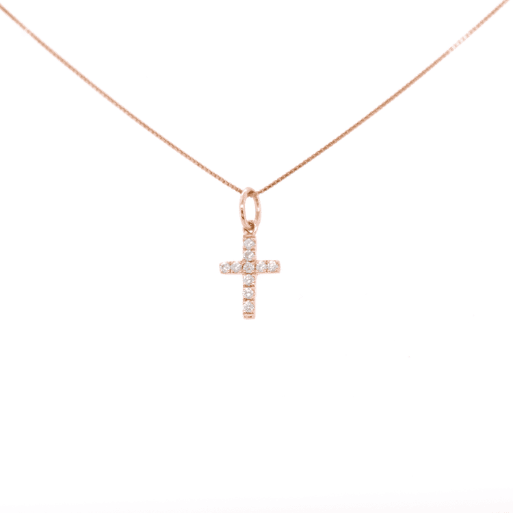 Dije cruz 10 diamantes