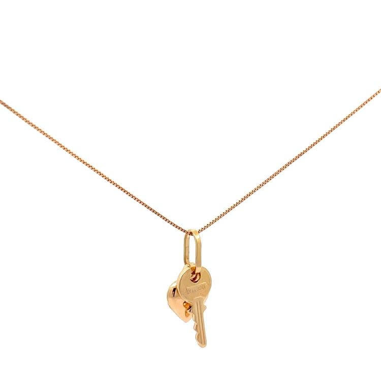 Dije diseño llave y corazón