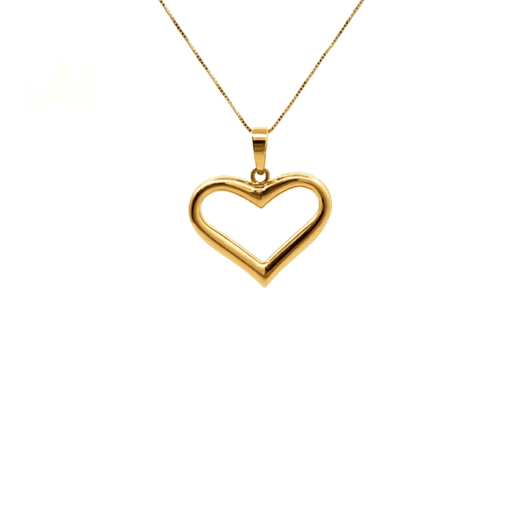 Dije corazón tubular hueco