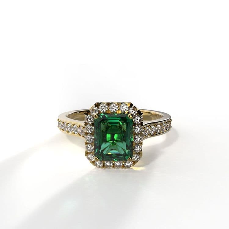 Anillo halo london 0,60 cts a la banda