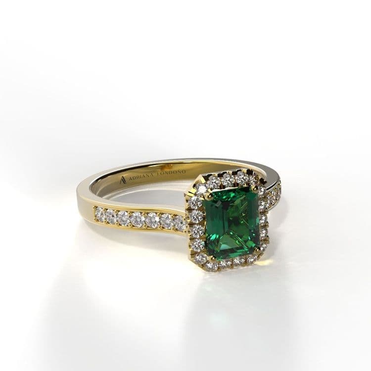 Anillo halo london 0,60 cts a la banda