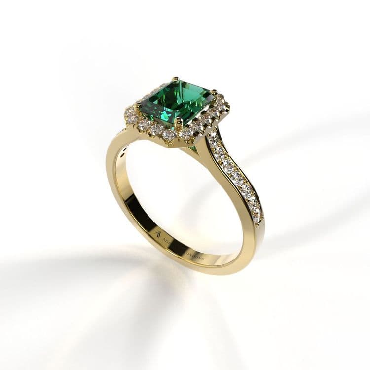 Anillo halo london 0,60 cts a la banda