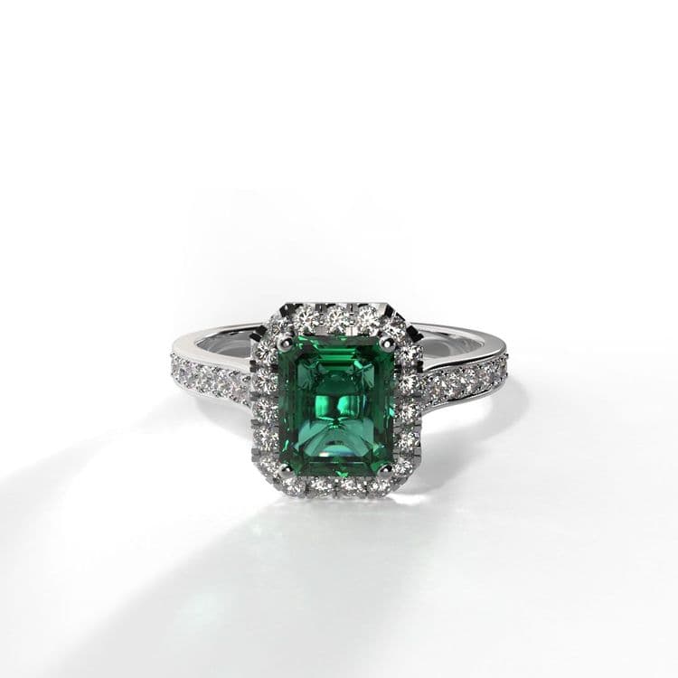 Anillo halo london 0,60 cts a la banda