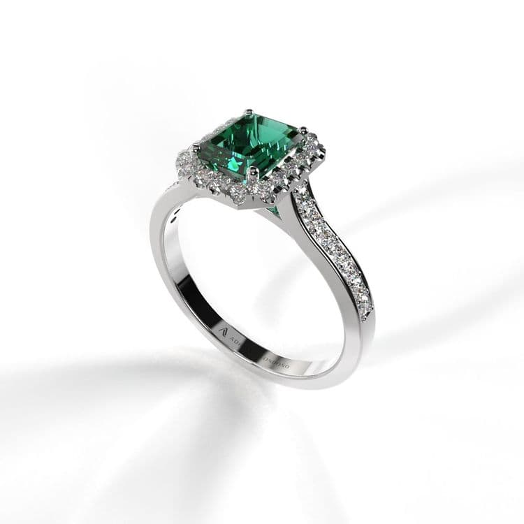Anillo halo london 0,60 cts a la banda