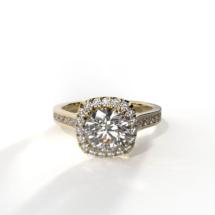 Anillo halo amberes 0,60 cts al carre