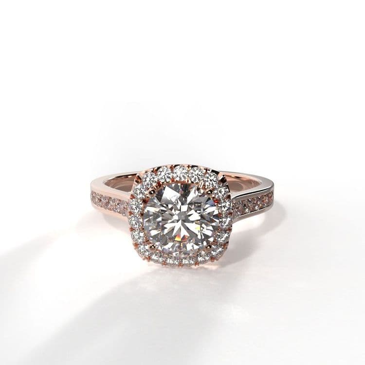 Anillo halo amberes 0,60 cts al carre