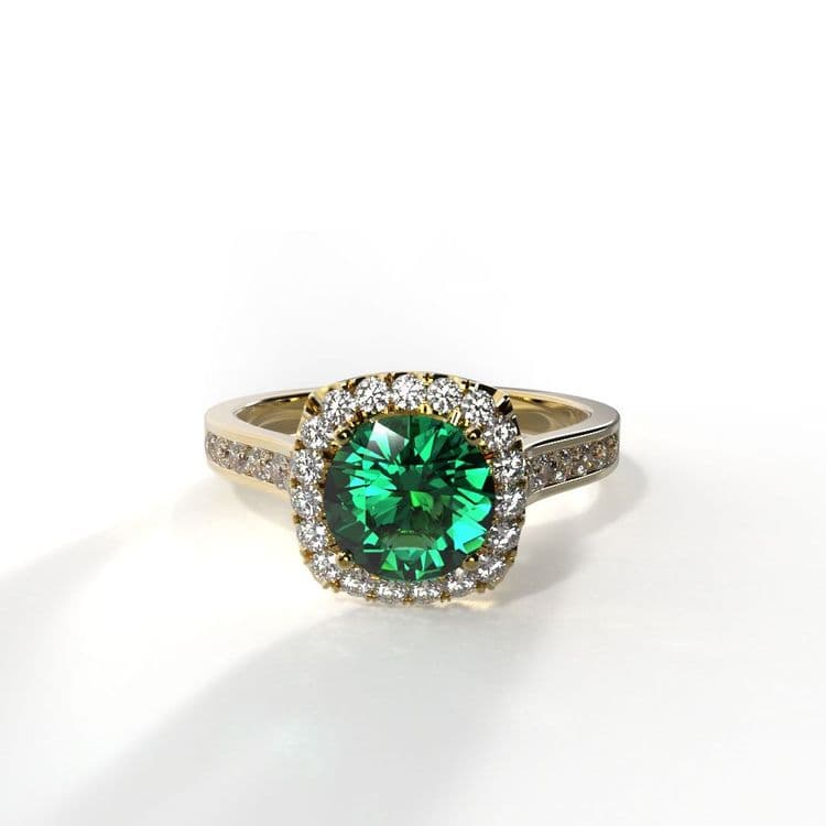 Anillo halo amberes 0,60 cts al carre