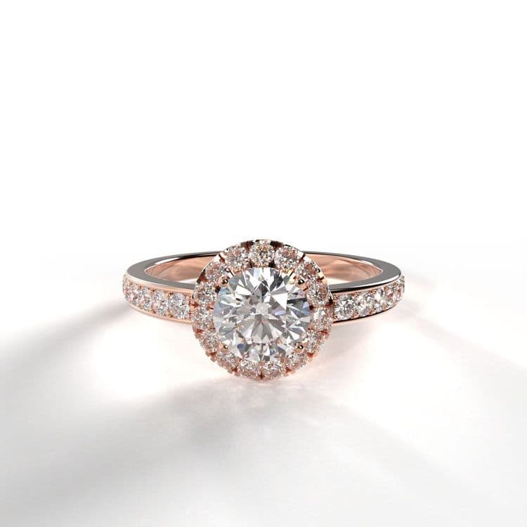 Anillo halo capri 0,50 cts a la banda