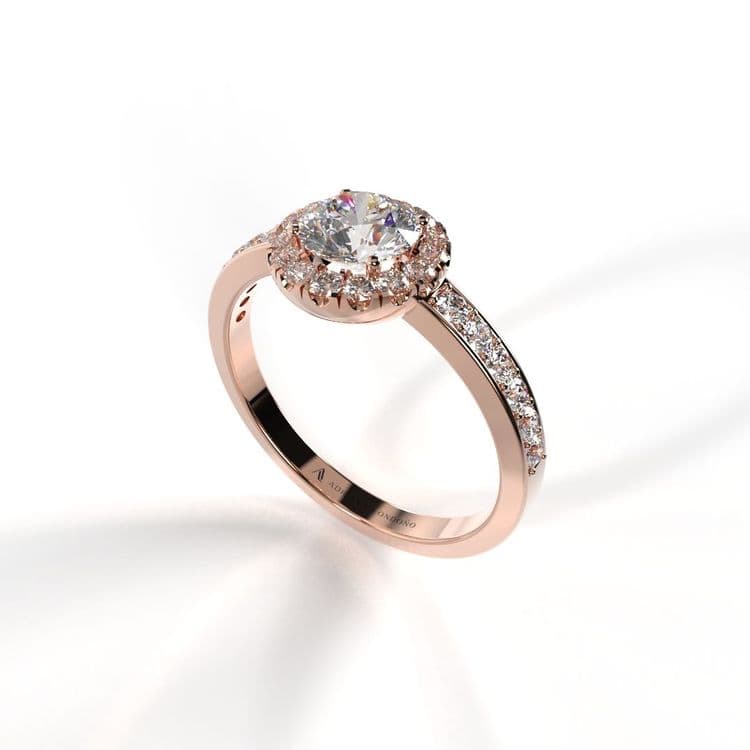 Anillo halo capri 0,50 cts a la banda