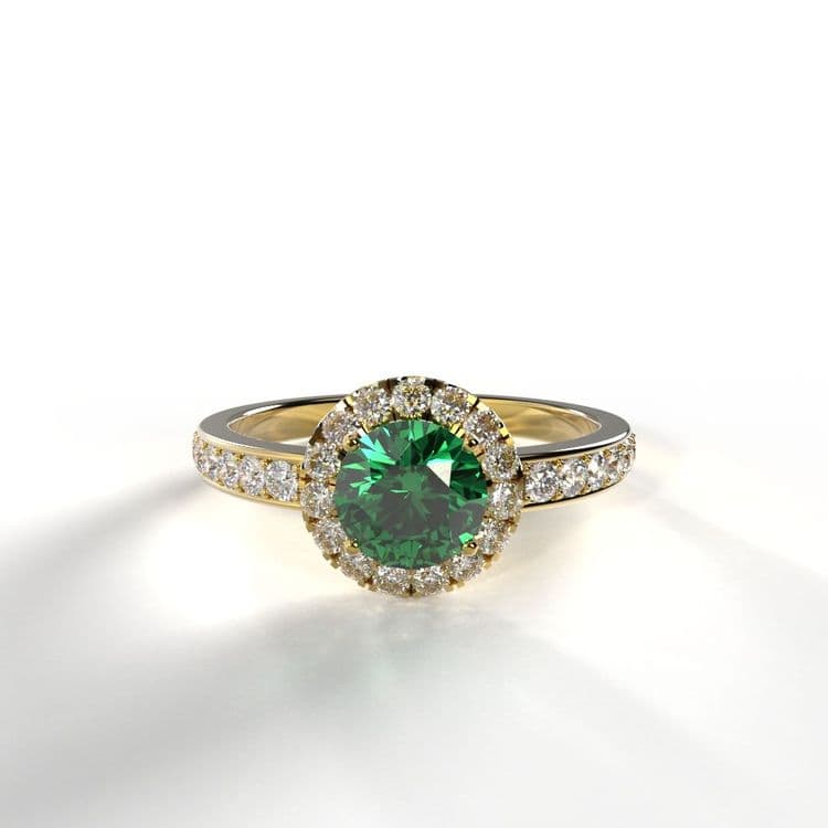 Anillo halo capri 0,50 cts a la banda