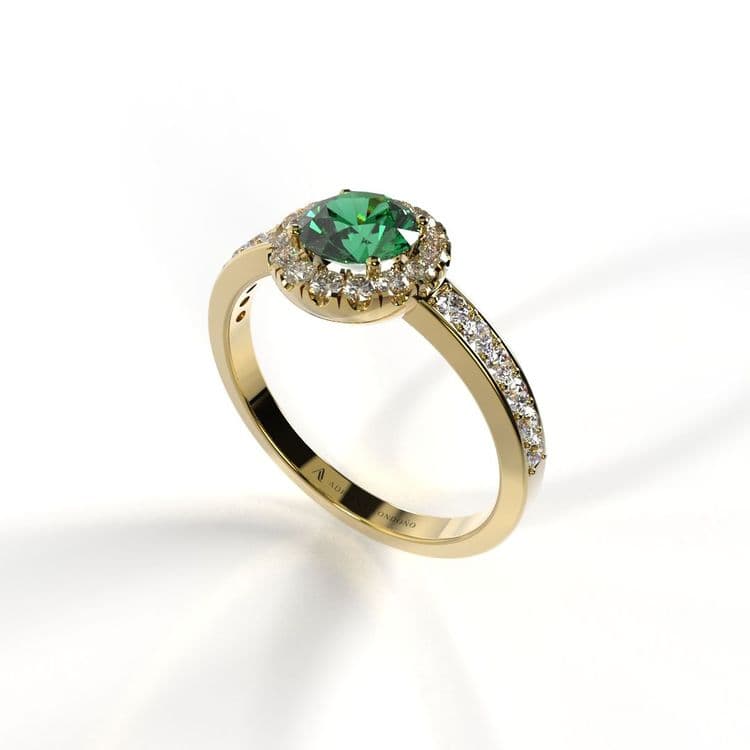 Anillo halo capri 0,50 cts a la banda