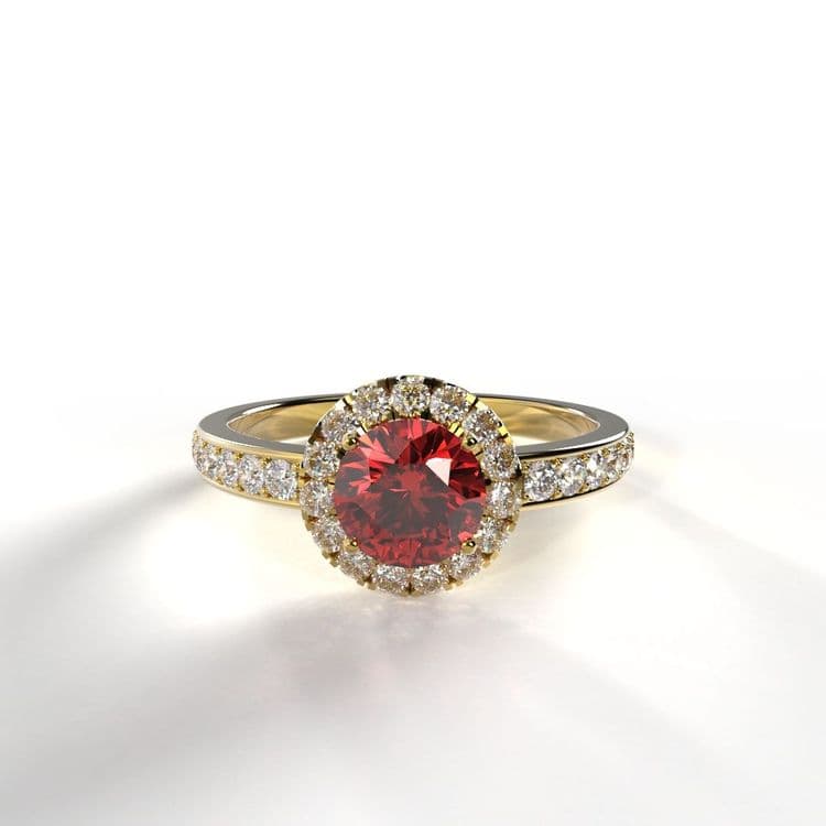 Anillo halo capri 0,50 cts a la banda