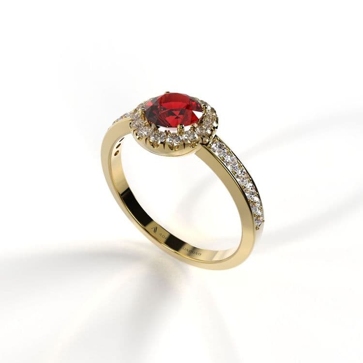 Anillo halo capri 0,50 cts a la banda