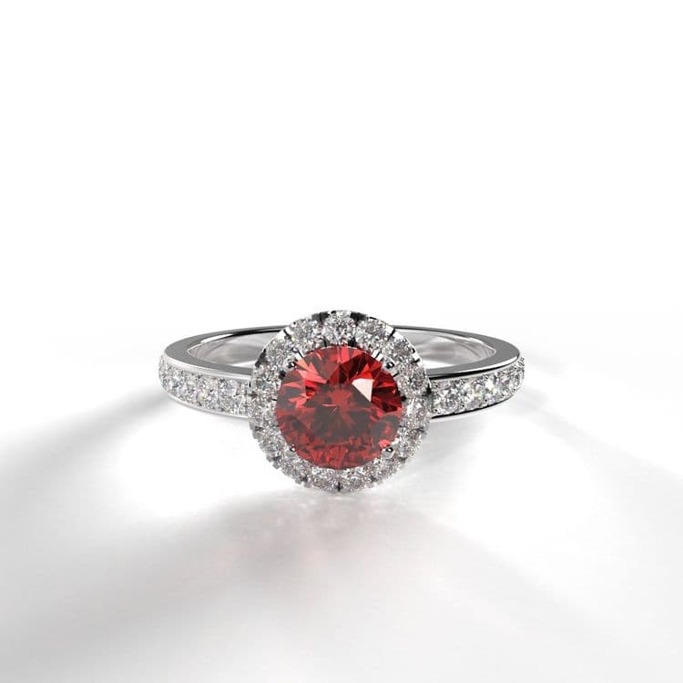 Anillo halo capri 0,50 cts a la banda