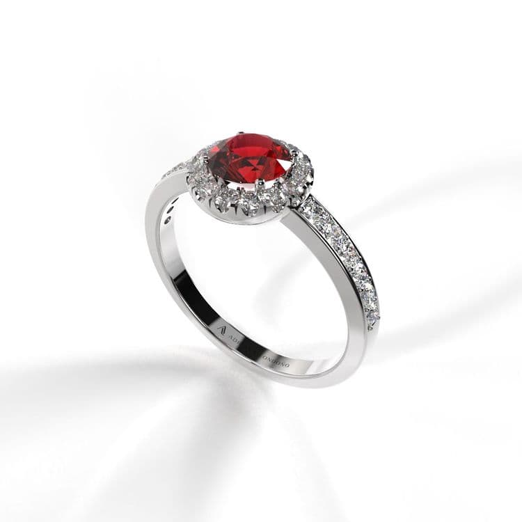 Anillo halo capri 0,50 cts a la banda