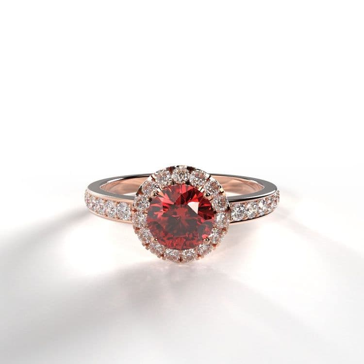 Anillo halo capri 0,50 cts a la banda