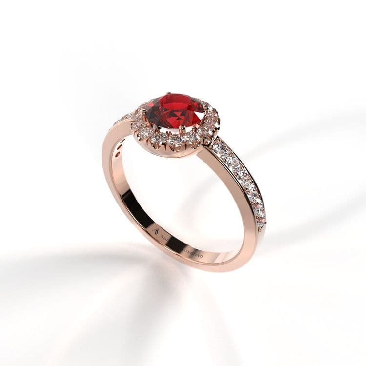 Anillo halo capri 0,50 cts a la banda