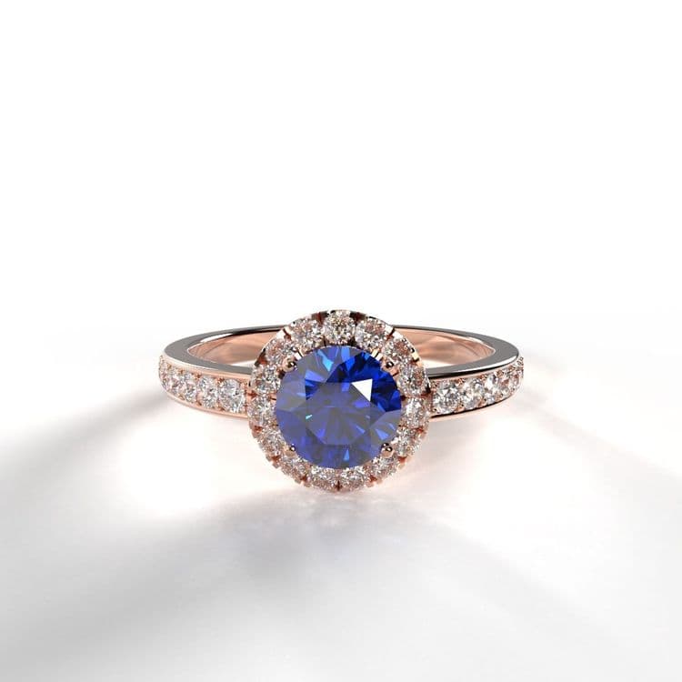 Anillo halo capri 0,50 cts a la banda