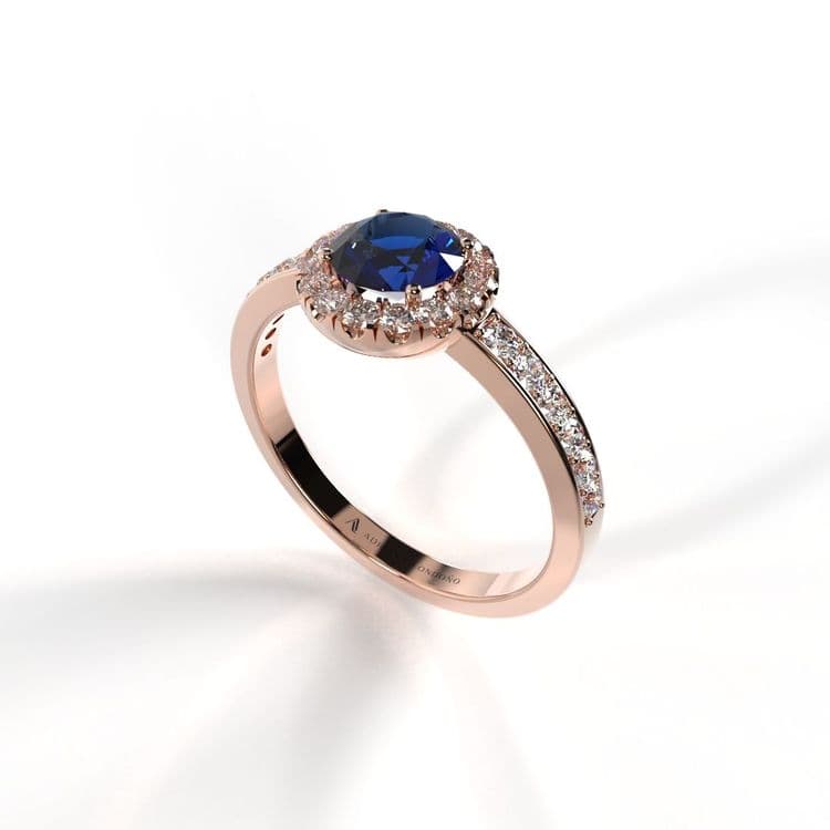 Anillo halo capri 0,50 cts a la banda