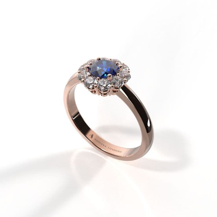 Anillo halo marquesa 0,40 cts