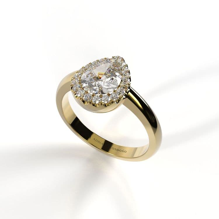 Anillo halo boston 0,60 cts