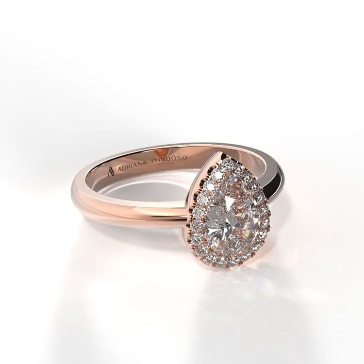 Anillo halo boston 0,60 cts