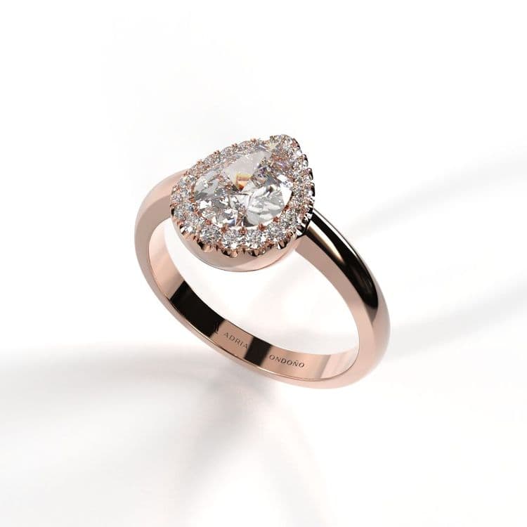 Anillo halo boston 0,60 cts