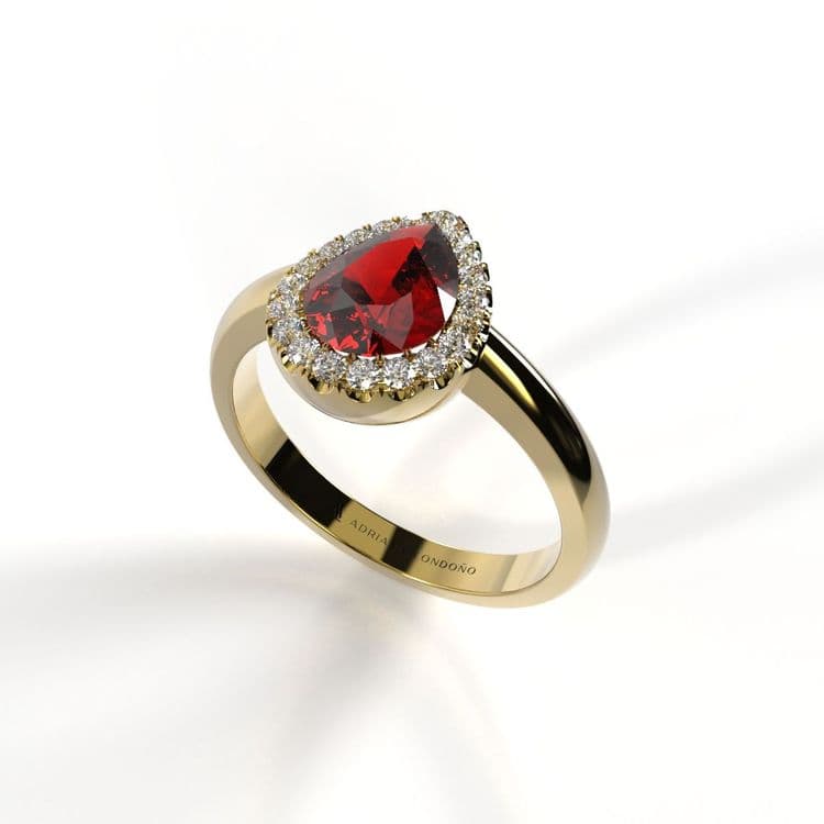 Anillo halo boston 0,60 cts