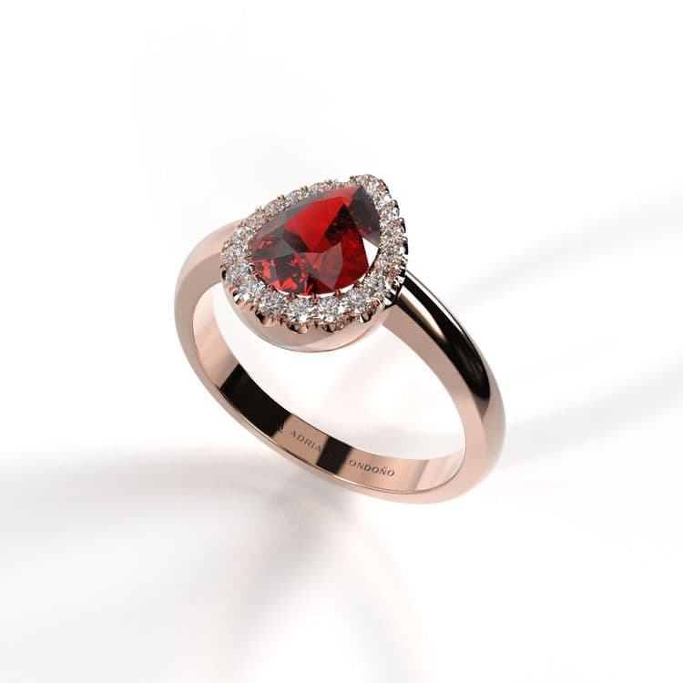 Anillo halo boston 0,60 cts