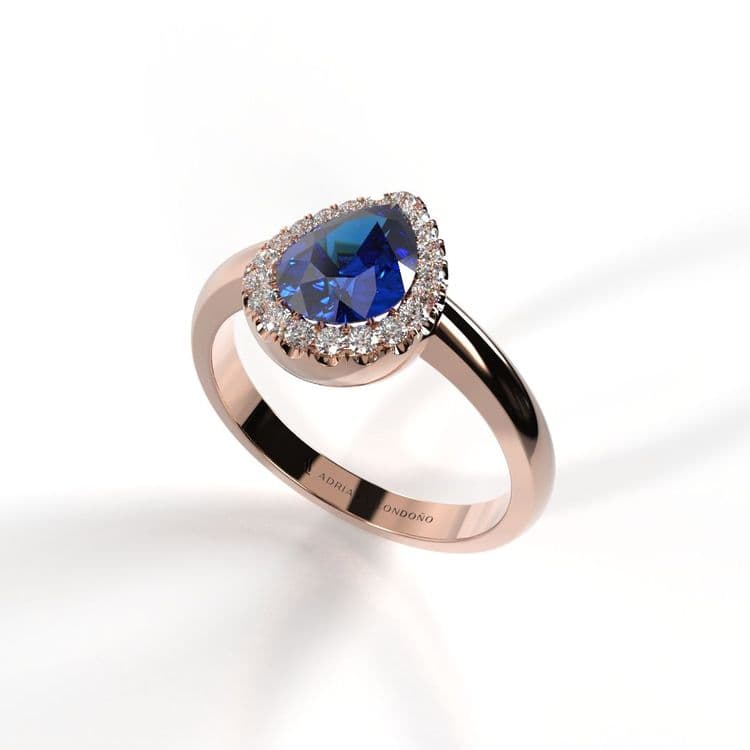 Anillo halo boston 0,60 cts