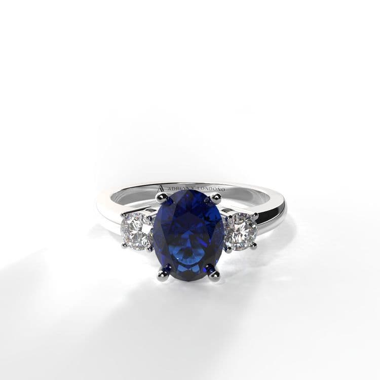 Anillo tresillo houston 0,60 cts ovalo