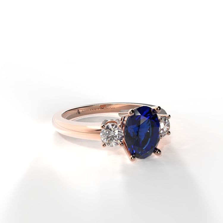 Anillo tresillo houston 0,60 cts ovalo