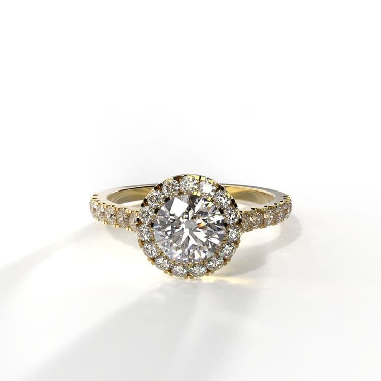 Anillo halo queenstown 0,50 cts al frances