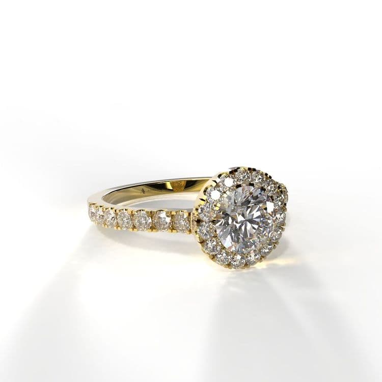 Anillo halo queenstown 0,50 cts al frances