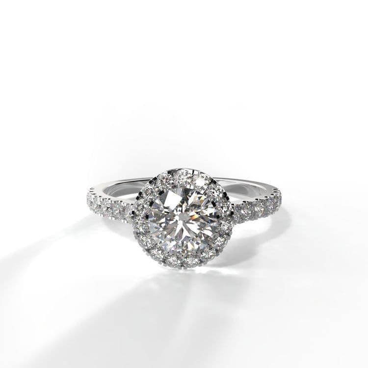 Anillo halo queenstown 0,50 cts al frances