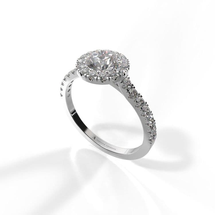 Anillo halo queenstown 0,50 cts al frances