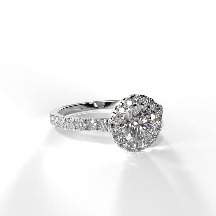 Anillo halo queenstown 0,50 cts al frances