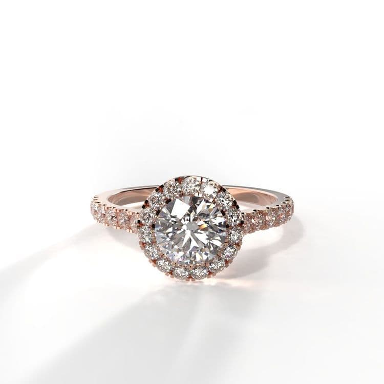 Anillo halo queenstown 0,50 cts al frances