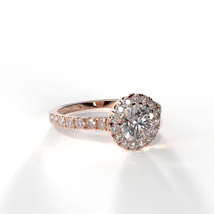 Anillo halo queenstown 0,50 cts al frances