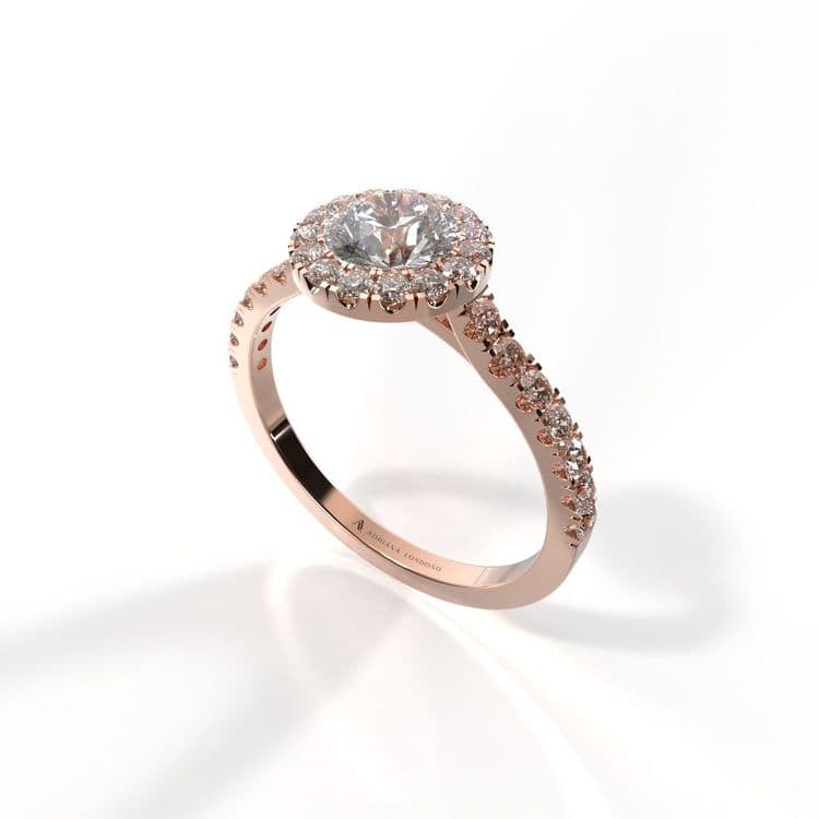 Anillo halo queenstown 0,50 cts al frances