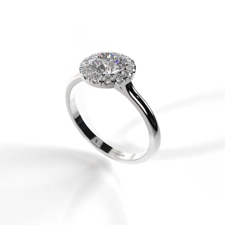 Anillo halo queenstown 0,50 cts